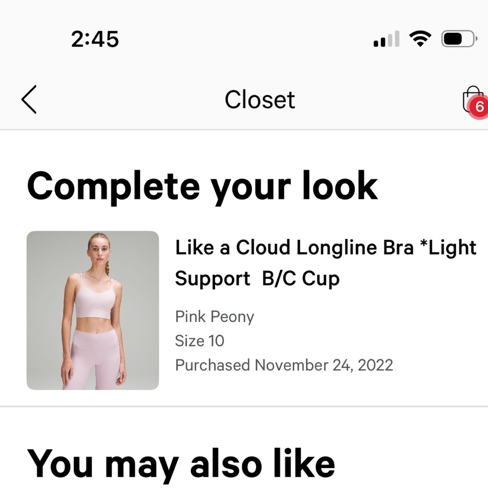 Lululemon like a cloud bra